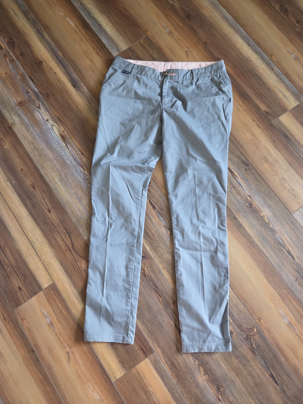 Slim Fit Women's Chino Pants in Light Gray Size 8 By Columbia